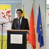 Đại sứ đặc mệnh toàn quyền Việt Nam tại Vương Quốc Bỉ, Vũ Anh Quang phát biểu. (Ảnh: Kim Chung/TTXVN)
