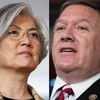 Ngoại trưởng Hàn Quốc Kang Kyung-wha (trái) và người đồng cấp Mỹ Mike Pompeo. (Nguồn: AP)