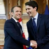 Thủ tướng Canada Justin Trudeau và Tổng thống Pháp Emmanuel Macron. (Nguồn: Reuters)