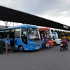 Các nhà xe hoạt động tại Bến xe khách Cần Thơ. (Ảnh: Thanh Sang/TTXVN)