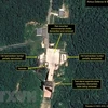 Hình ảnh do trang mạng 38 North ghi lại cho thấy hoạt động tháo dỡ các cơ sở của bãi thử hạt nhân Sohae ngày 22/7. (Nguồn: EPA/TTXVN)