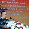 Bộ trưởng Quốc phòng Lào Chansamone Chanyalath. (Ảnh: Phạm Kiên/Vietnam+)