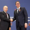 Tổng thống Serbia Aleksandar Vucic (phải) trong cuộc gặp Tổng thống Nga Vladimir Putin đang ở thăm Belgrade ngày 17/1/2019. (Ảnh: THX/TTXVN)