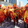 Người dân trong trang phục đặc sắc tham gia lễ hội Carnival ở Limassol, Cộng hòa Cyprus, ngày 10/3/2019. (Ảnh: THX/TTXVN) 