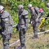 Binh sỹ Hàn Quốc rà tim bom mìn tại khu DMZ. (Nguồn: AP)