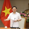 Phó Thủ tướng Vương Đình Huệ chủ trì cuộc họp. (Ảnh: Dương Giang/TTXVN)