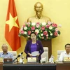 Chủ tịch Quốc hội Nguyễn Thị Kim Ngân phát biểu bế mạc. (Ảnh: Văn Điệp/TTXVN)
