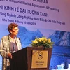 Bà Grete Lochen, Đại sứ Na Uy tại Việt Nam phát biểu tại hội nghị. (Ảnh: Nguyễn Dũng/TTXVN)
