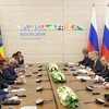 Các nhà lãnh đạo tham dự Hội nghị thượng đỉnh Nga-châu Phi ở Sochi, Nga, ngày 23/10. (Nguồn: AFP/TTXVN)