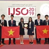 Đoàn học sinh Việt Nam tại lễ bế mạc và trao giải Kỳ thi Olympic Khoa học trẻ quốc tế IJSO 2019. (Nguồn: TTXVN)