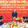 Trưởng Ban Kinh tế Trung ương Nguyễn Văn Bình phát biểu tại buổi làm việc với Tổng công ty Tân Cảng Sài Gòn. (Ảnh: Thanh Vũ/TTXVN)