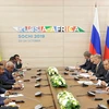 Các nhà lãnh đạo tham dự Hội nghị thượng đỉnh Nga-châu Phi ở Sochi, Nga, ngày 23/10. (Nguồn: AFP/TTXVN) 