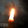 Vụ phóng thử tên lửa đạn đạo từ một địa điểm bí mật ở Triều Tiên ngày 31/7/2019. (Nguồn: AFP/TTXVN)