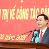 Ủy viên Bộ Chính trị, Bí thư Thành ủy Hà Nội Vương Đình Huệ. (Ảnh: Văn Điệp/TTXVN)
