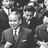 Bộ trưởng Ngoại giao Xuân Thủy (người đang phát biểu) - Trưởng đoàn Việt Nam đàm phán tại Paris năm 1968. (Ảnh tư liệu:btlsqsvn.org.vn)