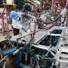 Sản xuất ôtô tại nhà máy của Công ty Ford Việt Nam (liên doanh giữa Tập đoàn Ôtô Ford của Hoa Kỳ và Công ty Diesel Sông Công). (Ảnh: Trần Việt/TTXVN)