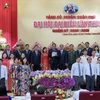 Ban Chấp hành Đảng bộ huyện Châu Phú khóa XII nhiệm kỳ 2020 - 2025 ra mắt đại hội. (Ảnh: Thanh Sang/TTXVN)