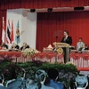 Quốc vương Brunei Hassanal Bolkiah phát biểu về việc Việt Nam chính thức gia nhập ASEAN trước khi khai mạc Hội nghị Bộ trưởng Ngoại giao các nước ASEAN lần thứ 28, sáng 29/7/1995. (Ảnh: Trần Sơn/TTXVN)