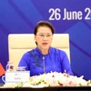 Chủ tịch Quốc hội Nguyễn Thị Kim Ngân, Chủ tịch AIPA-41 phát biểu tại cuộc Đối thoại giữa các Nhà lãnh đạo ASEAN và AIPA dưới hình thức trực tuyến, trong khuôn khổ Hội nghị Cấp cao ASEAN 36, tại Hà Nội, chiều 26/6/2020. (Nguồn: TTXVN)