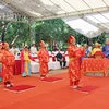 Thực hiện nghi lễ tế tại lễ hội đền An Sinh 2018. (Nguồn: baoquangninh.com.vn)