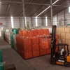 Chuẩn bị nguồn hàng gạo xuất khẩu tại nhà máy của Tập đoàn Lộc Trời (tỉnh An Giang). (Ảnh: Vũ Sinh/TTXVN)