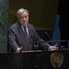 Tổng Thư ký Liên hợp quốc Antonio Guterres phát biểu trong phiên họp cấp cao Đại hội đồng Liên hợp quốc khóa 75 nhân kỷ niệm 25 năm Hội nghị thế giới lần thứ 4 về phụ nữ ngày 1/10/2020. (Ảnh: Hữu Thanh/TTXVN)