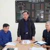 Bộ trưởng Bộ Nông nghiệp và Phát triển Nông thôn Nguyễn Xuân Cường tại buổi làm việc kiểm tra công tác vận hành hồ chứa tại công trình hồ chứa nước Tả Trạch. (Ảnh: TTXVN phát)