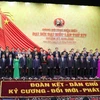 Ban Chấp hành Đảng bộ tỉnh Điện Biên khóa XIV, nhiệm kỳ 2020-2025 ra mắt tại Đại hội. (Ảnh: Xuân Tiến/TTXVN)