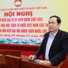 Ông Trần Thanh Mẫn, Bí thư Trung ương Đảng, Chủ tịch Mặt trận Tổ quốc Việt Nam khai mạc hội nghị. (Ảnh: Dương Giang/TTXVN)