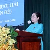 Chủ tịch Hội đồng nhân dân Thành phố Hồ Chí Minh Nguyễn Thị Lệ phát biểu khai mạc Kỳ họp. (Ảnh: Xuân Khu/TTXVN)