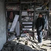 Nhà cửa bị phá hủy sau loạt vụ nổ tại Khair Khana, phía tây bắc thủ đô Kabul, Afghanistan, ngày 21/11/2020. (Ảnh: AFP/TTXVN)