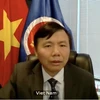 Đại sứ, Trưởng phái đoàn Việt Nam tại LHQ Đặng Đình Quý phát biểu. (Ảnh: Khắc Hiếu/TTXVN)