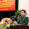 Thượng tướng Lê Chiêm, Thứ trưởng Bộ Quốc phòng, Phó Trưởng Ban Chỉ đạo quốc gia 515 khai mạc hội nghị. (Ảnh: Dương Giang /TTXVN)