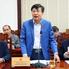 Ông Nguyễn Minh Sơn, Phó Chủ nhiệm Ủy ban Kinh tế của Quốc hội phát biểu tại buổi làm việc. (Ảnh: Tường Vi/TTXVN)