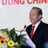 Phó Thủ tướng Thường trực Chính phủ Trương Hòa Binh phát biểu tại lễ kỷ niệm. (Ảnh: Dương Giang/TTXVN)