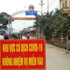 Chốt kiểm soát dịch tại xã Bình Dương, thị xã Đông Triều, tỉnh Quảng Ninh. (Ảnh: TTXVN phát)