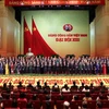 Ban Chấp hành Trung ương Đảng khóa XIII ra mắt Đại hội. (Ảnh: TTXVN)
