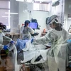 Nhân viên y tế điều trị cho bệnh nhân mắc COVID-19 tại một bệnh viện ở California, Mỹ. (Ảnh: AFP/TTXVN) 