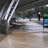 Cảnh ngập lụt sau mưa lớn tại cảng Parramatta ở Sydney, Australia, ngày 20/3/2021. (Ảnh: THX/TTXVN)