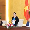 Chủ tịch Quốc hội Nguyễn Thị Kim Ngân, Chủ tịch Hội đồng bầu cử quốc gia phát biểu. (Ảnh: Trọng Đức/TTXVN)