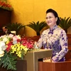 Chủ tịch Quốc hội Nguyễn Thị Kim Ngân phát biểu khai mạc Kỳ họp thứ 11, Quốc hội khóa XIV. (Ảnh: Phương Hoa/TTXVN)