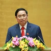 Thủ tướng Chính phủ Phạm Minh Chính phát biểu nhậm chức. (Ảnh: Phương Hoa/TTXVN)