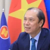 Thứ trưởng Bộ Ngoại giao Nguyễn Quốc Dũng, Trưởng SOM ASEAN Việt Nam, đồng chủ trì Diễn đàn. (Ảnh: Lâm Khánh/TTXVN)