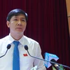 Ông Nguyễn Thành Tâm, Chủ tịch Hội đồng Nhân dân tỉnh Tây Ninh nhiệm kỳ 2021-2026 phát biểu tại kỳ họp. (Ảnh: Lê Đức Hoảnh/TTXVN)