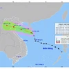 Hình ảnh đường đi và vị trí áp thấp nhiệt đới. (Nguồn: nchmf.gov.vn)