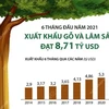[Infographics] Xuất khẩu gỗ và lâm sản 6 tháng đầu năm đạt 8,71 tỷ USD