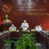 Ông Nghiêm Xuân Thành, Ủy viên Trung ương Đảng, Bí thư Tỉnh ủy Hậu Giang phát biểu. (Ảnh: Hồng Thái/TTXVN)