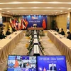 Hội nghị Cấp cao ASEAN-Trung Quốc lần thứ 23 tại điểm cầu Hà Nội. (Ảnh: Thống Nhất/TTXVN) 