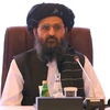 Trưởng đoàn đàm phán của Taliban Mullah Abdul Ghani Baradar trong cuộc đàm phán với đại diện Chính phủ Afghanistan ở Doha, Qatar ngày 18/7. (Nguồn: AFP) 