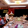 Toàn cảnh buổi làm việc giữa lãnh đạo hai tỉnh Hòa Bình, Sơn La với Tập đoàn Đèo Cả. (Ảnh: Thanh Hải/TTXVN)